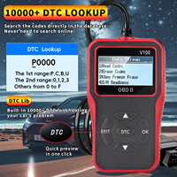 Herramienta de Diagnóstico Automotriz Portátil V100, Lector de Códigos OBD2, Analizador de Motor, Escáner Universal para Automóviles, Función de Diagnóstico Completo, USB, 1 Año