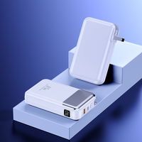 Cargador Portátil de Carga Rápida PD de 22.5W y 20000mAh, 2 en 1 con Cargador de Pared AC, Pantalla LED y Salida Dual USB-C para iPhone 16 15 14 13