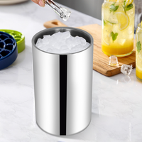 Seau à glace portable en acier inoxydable de 1,2 L, mini-seau à champagne métallique avec logo pour camping, extérieur et fêtes à domicile