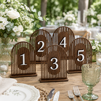 Plaque de numéro de table rétro en bois ajouré pour mariage, banquet, hôtel, double face