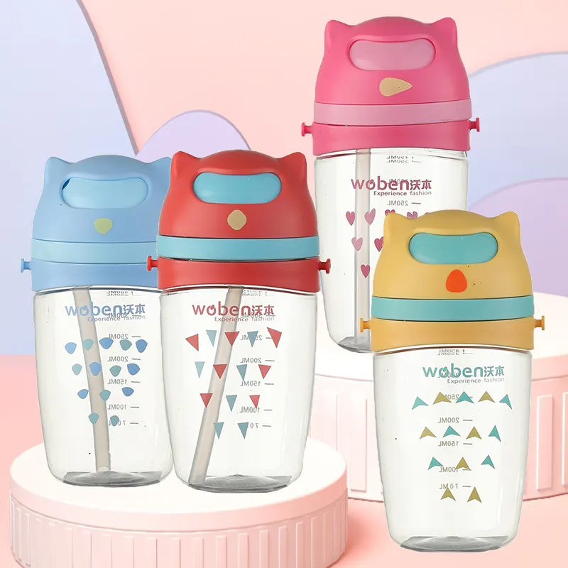 Garrafa De Agua Com Frete Gratisピンクの赤ちゃん飲用プラスチックドリンクボトル幼児用ウォーターボトルリークプルーフ