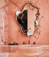 Panneau mural rétroéclairé de luxe en onyx pierre d'onyx rose naturel marbre dalle d'onyx rose