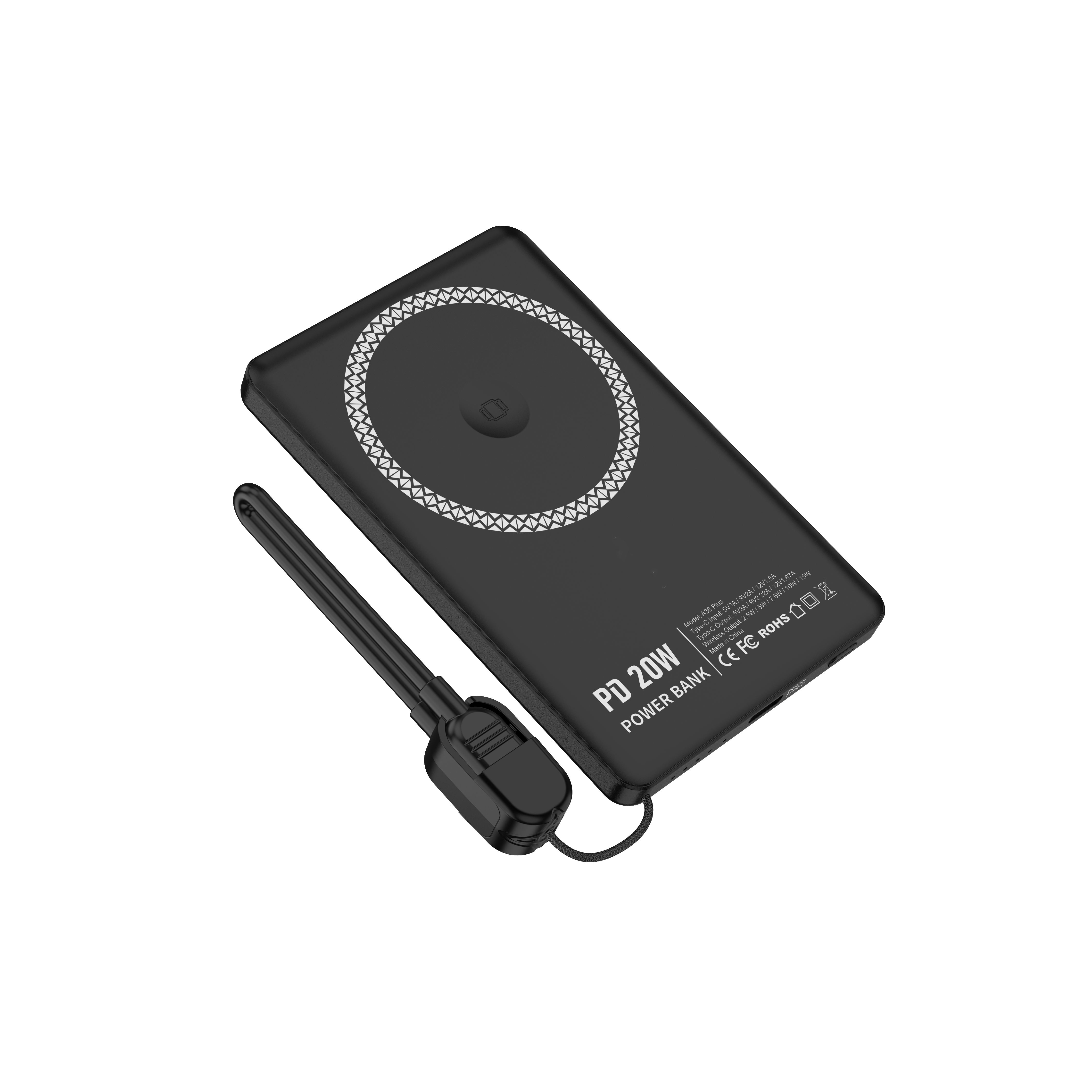 Magnetic Battery Pack Mag 10000mAh Powerbank With Cables