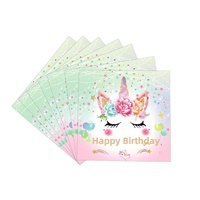 Assiettes en papier jetables à thème licorne, style américain, pour fêtes d'anniversaire, 25 pièces, provenant de la province du Zhejiang