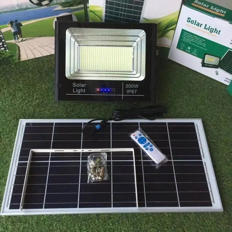 200W 300W 500W 800W Réflecteur solaire en aluminium moulé sous pression extérieur rue jardin solaire Led projecteur avec télécommande