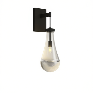 Lámpara de Pared Moderna de Hierro Negro con Pantalla de Vidrio Transparente, Iluminación Interior para Sala de Estar - Product Image 1