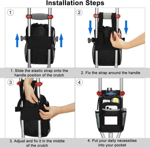 Promoción de muestra gratis, bolsa ligera y duradera, bolsa lavable para muletas, productos médicos ortopédicos, accesorios - Product Image 4