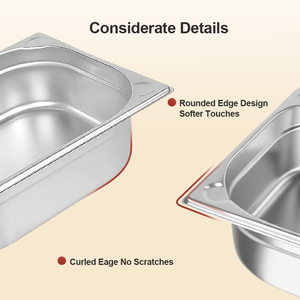 Conteneur GN Plateau de service pour aliments Gastronorm Pan 2/4 Hotel Ss20 GN Steel Pan <span class=keywords><strong>Gastro</strong></span> Trays for Commercial Kitchen for Buffet Using - Product Image 4
