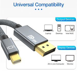 Câble <span class=keywords><strong>Mini</strong></span> DisplayPort vers DisplayPort ULT-unite 2m gris tressé 8K 60Hz 4K 144Hz <span class=keywords><strong>Mini</strong></span> <span class=keywords><strong>DP</strong></span> vers <span class=keywords><strong>DP</strong></span> - Product Image 5