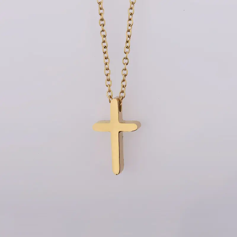 New Cross necklace belief pendant stainless steel gold necklace prayer jewelry