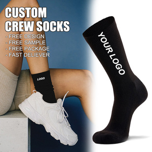 Chất Lượng Cao Unisex Thể Thao Cotton Crew Vớ Biểu Tượng Tùy Chỉnh Thể Thao In Logo Cho Nam Giới Của Mùa Xuân Thể Thao - Product Image 1