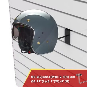 Espositore da Parete per Cappelli e Caschi in Metallo per Negozi al Dettaglio, Scaffali e Accessori per Pareti Scanalate, Supporto per Esposizione di Caschi - Product Image 4