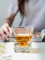 Verre carré transparent de 300 ml, verre carré à base épaisse pour whisky, cocktails, spiritueux, usage quotidien