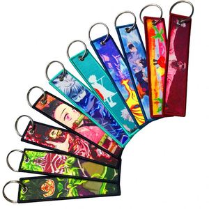 Wholesale Cute Anime Cartoon Luxury Personalized Custom Keytag Woven Jet <b>Tag</b> Dragon Ball Keychain - Product Image 1