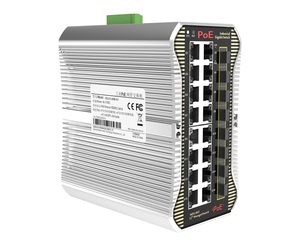 Switch PoE industriel géré Gigabit à 16 ports PoE avec 8 ports SFP fibre optique 100/1000M en uplink - Product Image 3