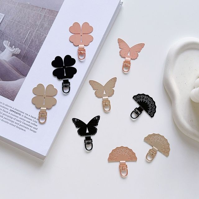 Phone Tether Tab Smart Phone Butterfly Metal Lanyard Strap Patch Stainless Steel Patch Anti Theft Replacement Full Phone Case