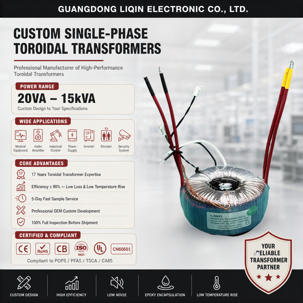Custom 1KW 600VA 1000VA Class E Medical Toroids <strong>Transformer</strong> 110V Input 12V Output <strong>Single</strong> <strong>Phase</strong> Flyback Topology for Power Usage