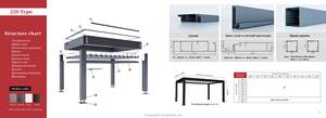 Pergola extérieure commerciale <span class=keywords><strong>en</strong></span> aluminium avec télécommande, écologique, taille personnalisable, <span class=keywords><strong>bois</strong></span> traité sous pression, style naturel - Product Image 2