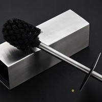 Support mural moderne noir pour brosse de toilette – Ensemble de rangement suspendu pour brosse de nettoyage de salle de bain