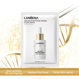 Masque facial en feuille de peptides d'or 24 carats naturel, anti-âge, raffermissant, format voyage - Product Image 2