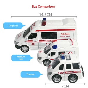 Voiture jouet anti-chute en alliage, modèle ambulance, à rétrofriction, portes avant ouvrables, mini véhicule médical d'urgence pour enfants, collection de jeux - Product Image 5