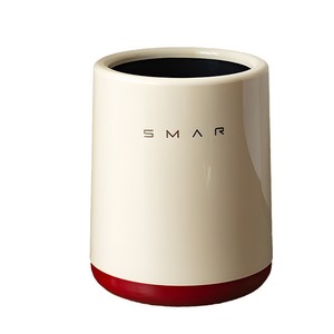 SmAR Cylindrical Trash Can Red Indoor Decorative Storage <b>Bin</b> For Home Office <b>Bathroom</b> Kitchen Living Room Bedroom - Product Image 4
