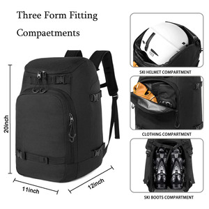 Échantillon gratuit Sac à chaussures de ski en PVC 38L Sac à dos de voyage aérien tendance Fond imperméable pour casque Lunettes Gants Sac à dos de ski - Product Image 2