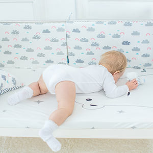 Chine pas cher nuage gris motif imprimé pliable <span class=keywords><strong>bio</strong></span> 100% coton bébé lit bébé lit bébé pare-chocs pad - Product Image 1