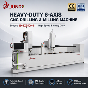 เครื่องเจาะและกัดซีเอ็นซีแบบหัวคู่ 6 แกน ขนาด 3.5 เมตร ยี่ห้อ JUNDE รุ่น Heavy Duty ประสิทธิภาพสูง สำหรับงานอะลูมิเนียมโปรไฟล์ - Product Image 1