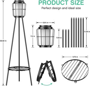 Soporte <span class=keywords><strong>para</strong></span> <span class=keywords><strong>Plantas</strong></span> con Luces Solares, Impermeable, de Hierro, <span class=keywords><strong>para</strong></span> Exteriores, <span class=keywords><strong>para</strong></span> Patio, Terraza, Jardín, Decoración - Product Image 3