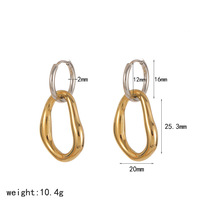 Pendientes de Acero Inoxidable de Colores, Diseño Exclusivo con Ganchos Circulares Irregulares y Huecos