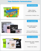 Sac de rangement pour vêtements en CPE givré avec fermeture éclair, imperméable, réutilisable, recyclable, avec logo personnalisé imprimé, pour vêtements et chaussettes en plastique