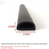 Bande d'étanchéité en mousse EPDM creuse en forme de D avec adhésif, joint en caoutchouc semi-circulaire flexible pour usage domestique et industriel