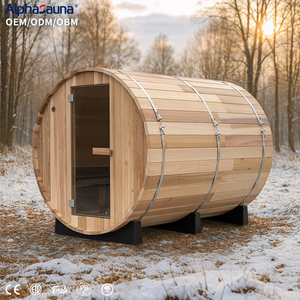Sauna en bois de cèdre rouge pour 6 personnes, extérieur, luxe, combinaison sauna et salle de douche / hammam - Product Image 1