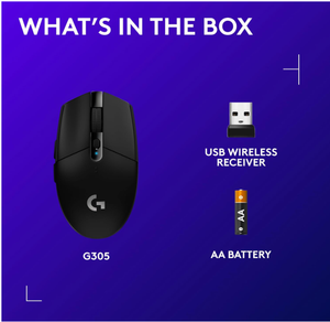 Souris de jeu sans fil Logitech <span class=keywords><strong>G305</strong></span> <span class=keywords><strong>G304</strong></span> LIGHTSPEED HERO 12000 DPI 1 ms 6 boutons programmables 250H AA Batterie Souris de jeu - Product Image 5