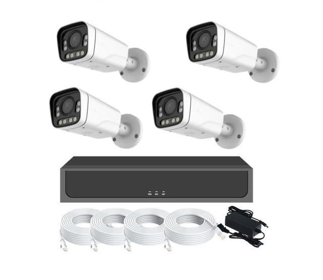 Ultra HD 12MP Metal Dual Light IP67 POE Bullet Turret Security Camera Two-Way Audio 8CH NVR Human Motion Detection OEM IP System