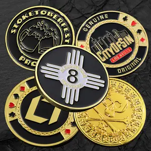 Atacado Personalize Logo Custom Coin Token Gold Silver Metal Poker Chips Challenge Coin Para Souvenir Club Gift