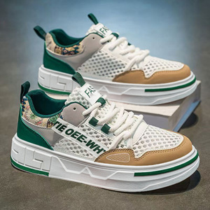 Zapatillas de skate gruesas con bloques de color para <span class=keywords><strong>hombre</strong></span>, de malla transpirable, informales, ligeras, con cordones, para estudiantes, estilo urbano, de moda - Product Image 3