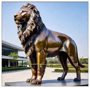Sculpture tête de lion pour décoration murale Statue murale de lion en bronze 3D pour décoration intérieure Sculpture murale animale personnalisée