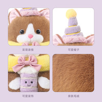 Peluche chat mochi patate douce violette mignonne, adorable poupée apaisante, cadeau d'anniversaire pour filles, en polyester et coton PP, anti-stress