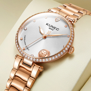 Reloj de Cuarzo Ronda Elegante y Exquisito de Acero Inoxidable de Lujo Personalizado OEM para Mujer, Relojes Casuales Sencillos para Chicas - Product Image 4