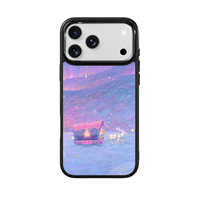 Coque de téléphone AG Feeling Black Edge avec motif planétaire Aurora doré pour iPhone 17, 17 Pro Max, 16 Pro, 15 – Coque magnétique