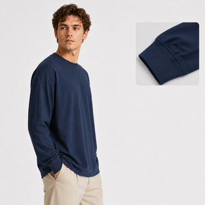 Camisetas de Manga Larga para Hombre, Diseño OEM Personalizado, Fabricante, Impresión, 225 Gramos, Algodón Sorona Premium, Venta al Por Mayor, Tallas Grandes - Product Image 3