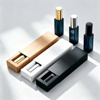 Lot de 10 flacons vaporisateurs de parfum en verre bleu foncé de 10 ml, carrés, rechargeables, à brume fine, pour voyage, avec boîte cadeau