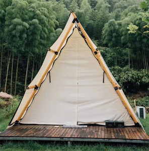 Postre camping materiales de bambú estilo Safari tee Pee para adultos diseño triángulo de hielo transparente tienda de hotel glamping al aire libre - Product Image 1