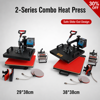 Presse à Chaud Combinée 15-en-1 29x38 5/8/10/15 en 1 & Machine de Sublimation Combinée Coulissante 38x38cm (Conception de Tiroir Avancée)