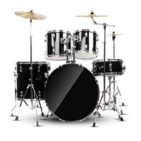 EARTHGRACE DW1 - Juego de Batería de Jazz de 5 Piezas, Caja de Álamo, Parches de Papel Encerado, Soporte de 22mm, Kit de Batería para Todas las Edades