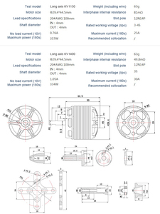 T-MOTOR AS 2312 arbre long 1150KV 1400KV 3S 4S 357W moteur sans balais pour avion à voilure fixe petit <span class=keywords><strong>Drone</strong></span> RC 3D - Product Image 5