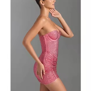 Nuevo Vestido de Lentejuelas de Otoño de Alta Calidad, Estilo Club Nocturno, Ajustado, Escote Profundo en V, Sin Tirantes, Mini Vestido para Mujer - Product Image 4