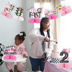 Decorazioni di <span class=keywords><strong>Compleanno</strong></span> Veloci e Divertenti per Ragazze, 8 Pezzi, Centrotavola a Nido d'Ape con Auto da Corsa, Forniture per Feste a Tema Auto d'Epoca per <span class=keywords><strong>Compleanno</strong></span> - Product Image 5